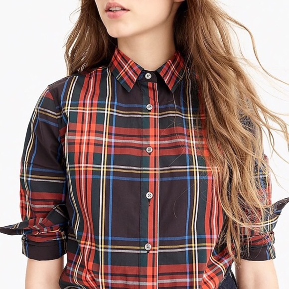 J. Crew Tops - J. Crew Perfect Shirt Tartan Plaid Button Down
